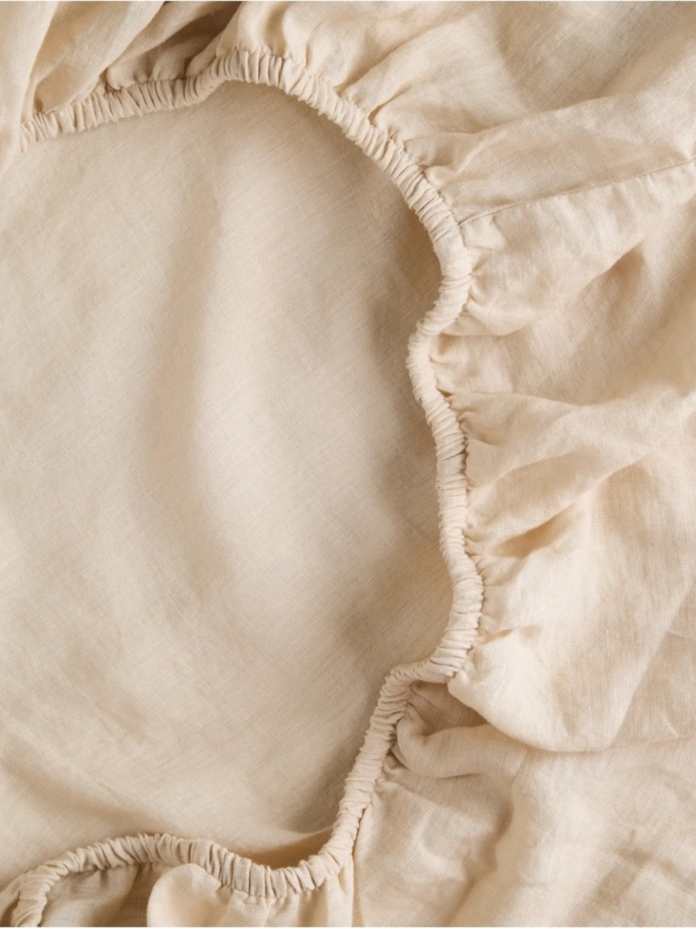 New Quince European Linen Piped Fitted Sheet Set CalKing - Oat/Espresso $134 - Picture 2 of 7